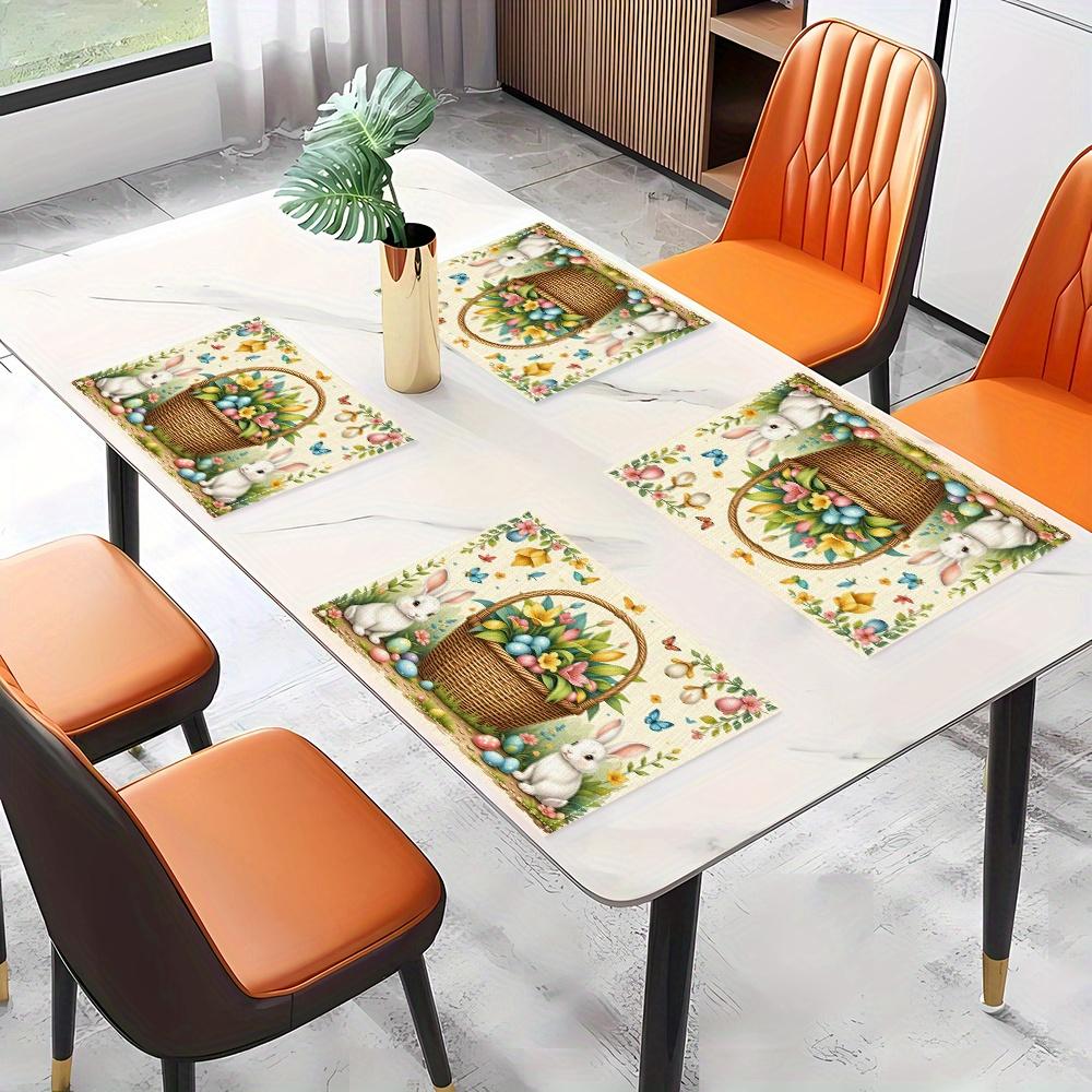 Of 2, 4, Or 6 Modern Placemats Featuring an Easter Design, Perfect for Enhancing The Beauty of Your Restaurant Or Kitchen