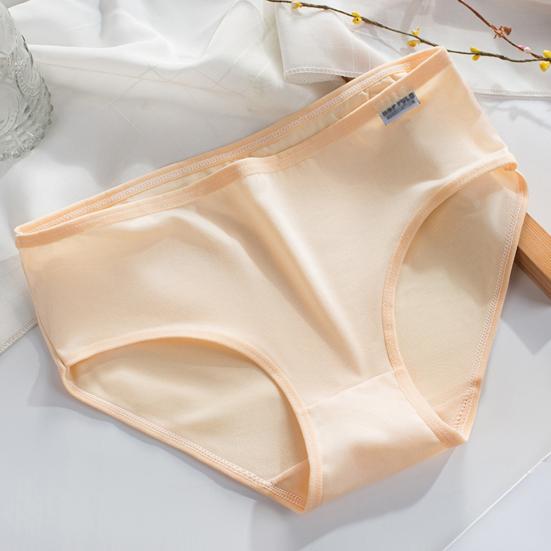 Women Underpants Lace Solid Color Breathable Mid Waist Soft Anti-septic Cotton