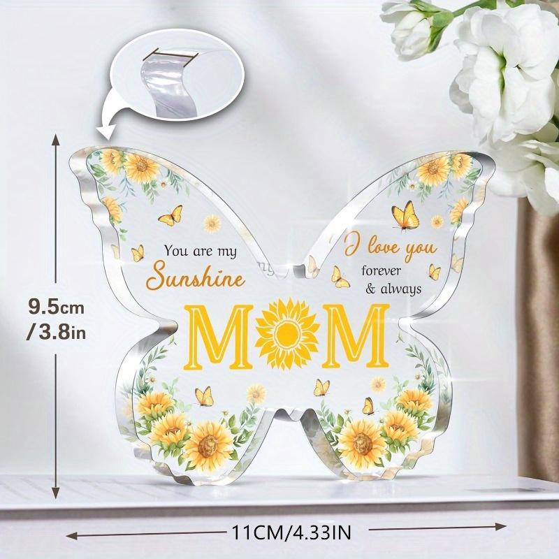 Mom Birthday Gifts – Butterfly Acrylic Plaque from Daughter/Son. For Mother's Day, Christmas, Thanksgiving.