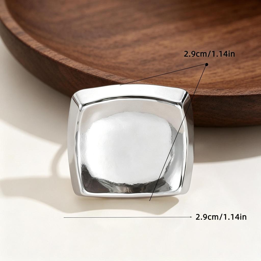 18K Gold Plated Stainless Steel Open Ring - European & American Retro Design