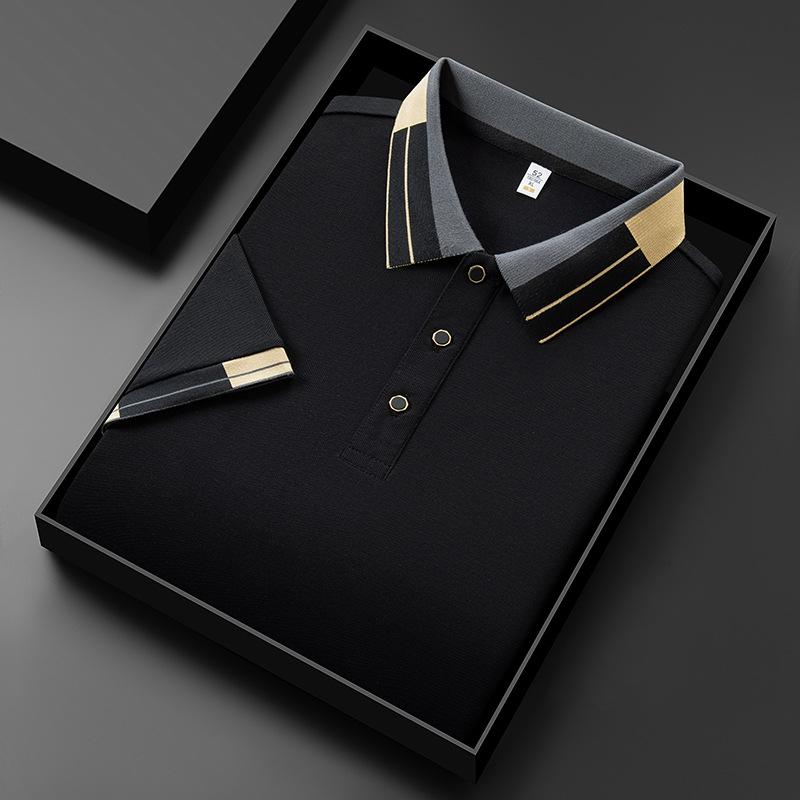 Men's Casual Solid Color Short-Sleeve Lapel T-Shirt – Breathable, Cool Summer Fashion for All Ages