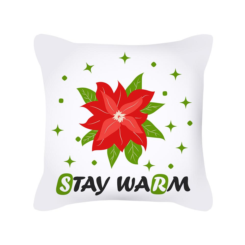 Nordic Style Christmas Pillow Cover Peach Skin Cartoon Santa Claus Office Sofa Cushion Cover Home