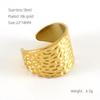 Vintage Adjustable Stainless Steel Ring Personalized Hammer Pattern 18K Gold Plating Stylish Index Finger Ring