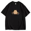 Strong Orange Cat Fitness TShirt Workout Gym Training Graphic Tee Summer Short Sleeve Casual Fashion Harajuku Style Girl Tops