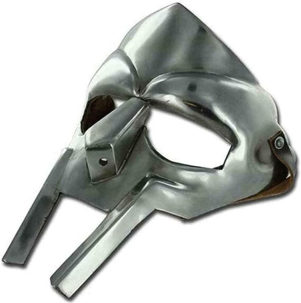 MF Doom Mask Gladiator Mad-villain 18G Steel Brass Face Armor Medieval Helmet