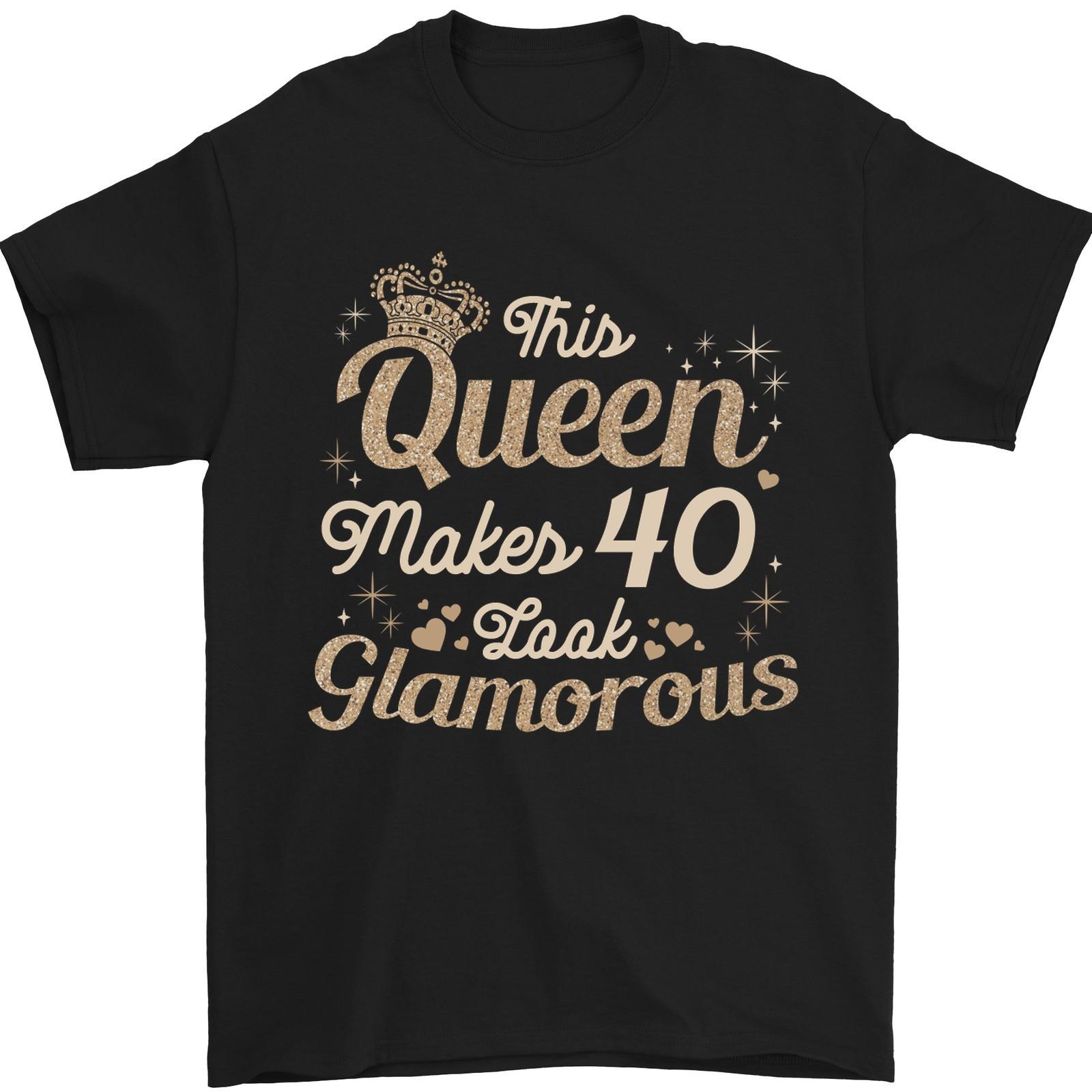 40th Birthday Queen Forty Years Old 40 Mens T-Shirt 100% Cotton 2XL