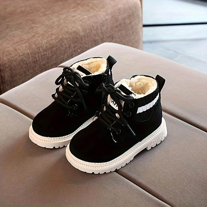 Vintage Ankle Fleece Boots Girls Kids Comfortable Non Slip Indoor Outdoor Travel Autumn Winter