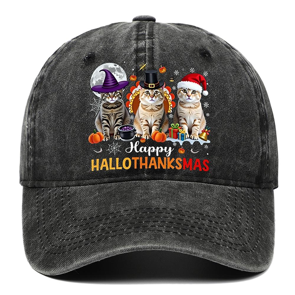 

Adjustable Cute Cat Printed Baseball Hat for Men and Women Outdoor Sunscreen Hat Suitable for Halloween Festival Decoration Adjustable чёрный