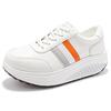 Women's Loafers Sneakers Height Increase White Leather Platform Casual Thick Sole Elevator Shake Shoes