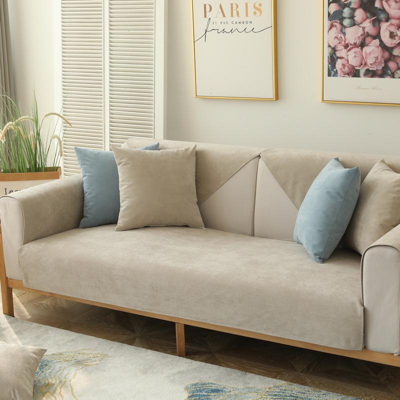 Waterproof Sofa Cushion, Anti-Cat Scratch, Universal Non-Slip In All Seasons, Modern Simple Solid Color Pet Urine Sofa Cover, Backrest Towel