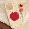 Red Apple 16pro Max Mobile Phone Case 17 Three Dimensional with Pendant Iphone15 Suitable for 13 Niche 11