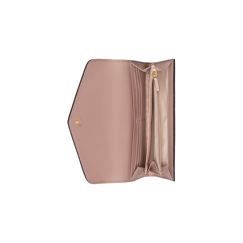 Gucci Doppel-G-Logo Druckknopfverschluss Ledergeldbörse Damen Rosa