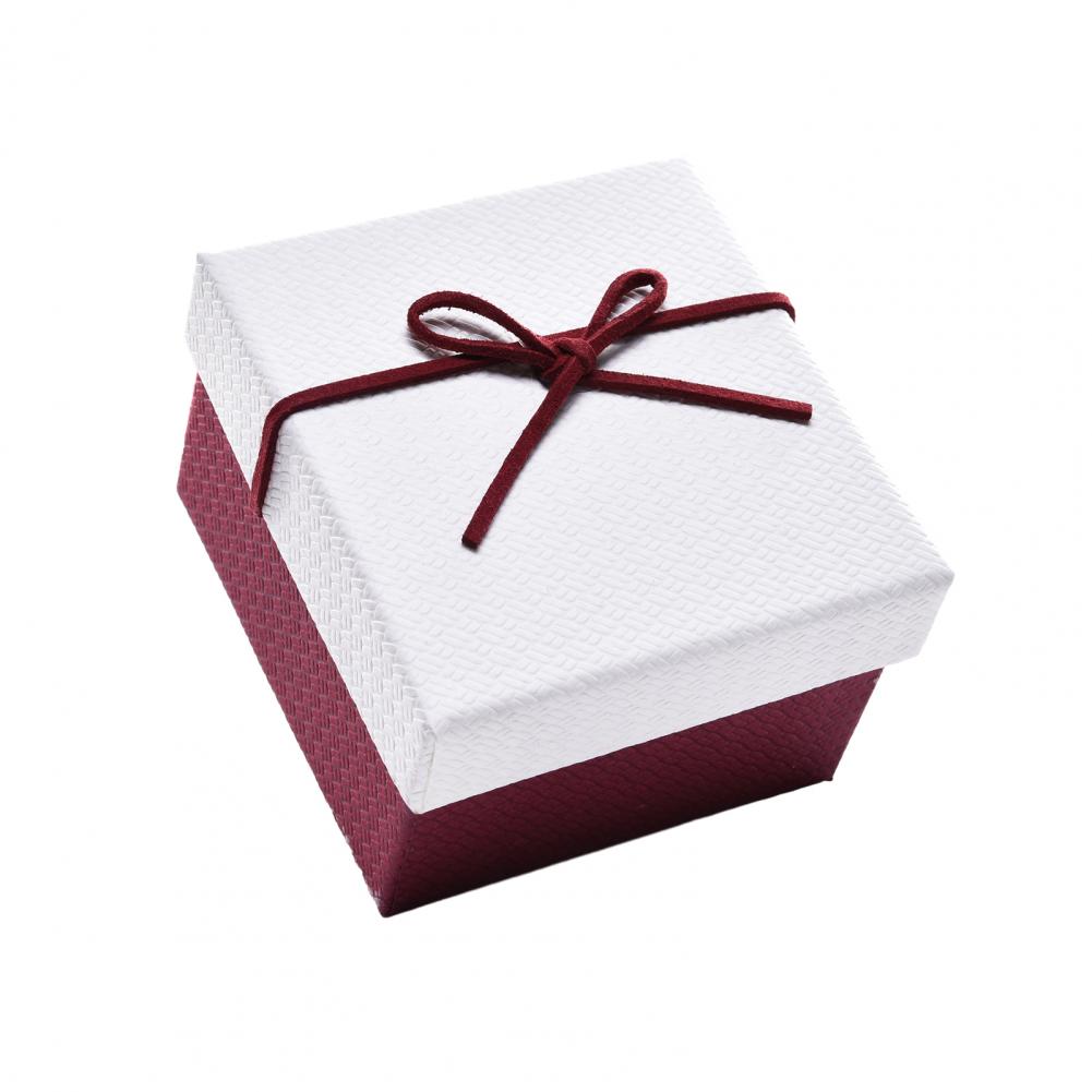 Rectangle Gift Box with Ribbon Bow Cushion Bridesmaid Wedding Birthday Present Wrapping Box with Lid Jewelry Packaging Box