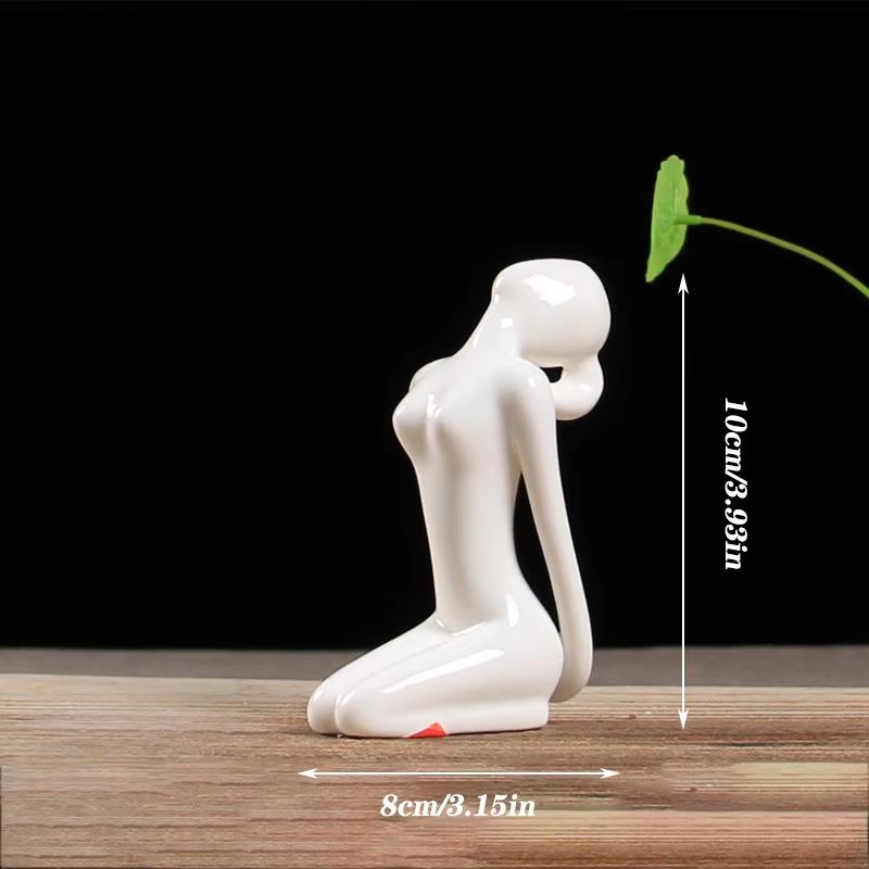 12 Styles Abstract Figure Art Ceramic Yoga Poses Figurine Porcelain Lady Statue Home Yoga Study Studio Decor Ornament  Sculpture