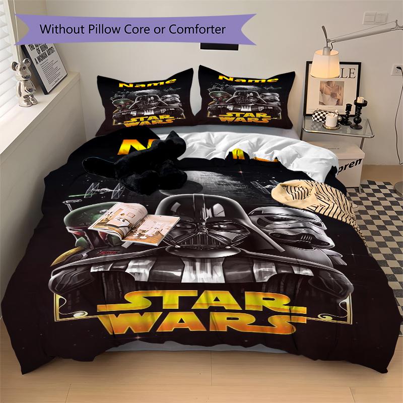 Custom Darth Vader Bedding 3 Piece Set HD Print Duvet Cover Pillowcases for Teens Adult Bedroom Decoration