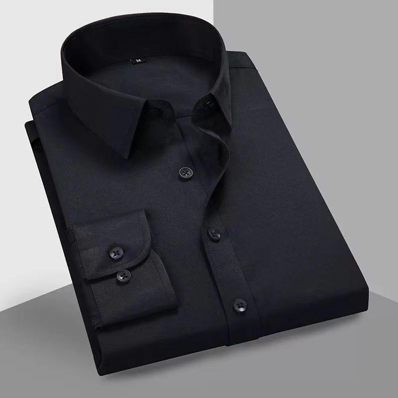 Plus Size Loose Long Sleeve Non Iron Business Formal Shirt For Men
