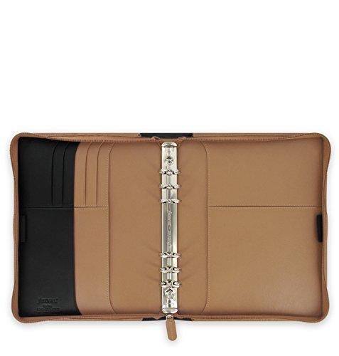 Nappa Zip A5 Taupe & Black Filofax System Organizer 025155 (Parallel Import)
