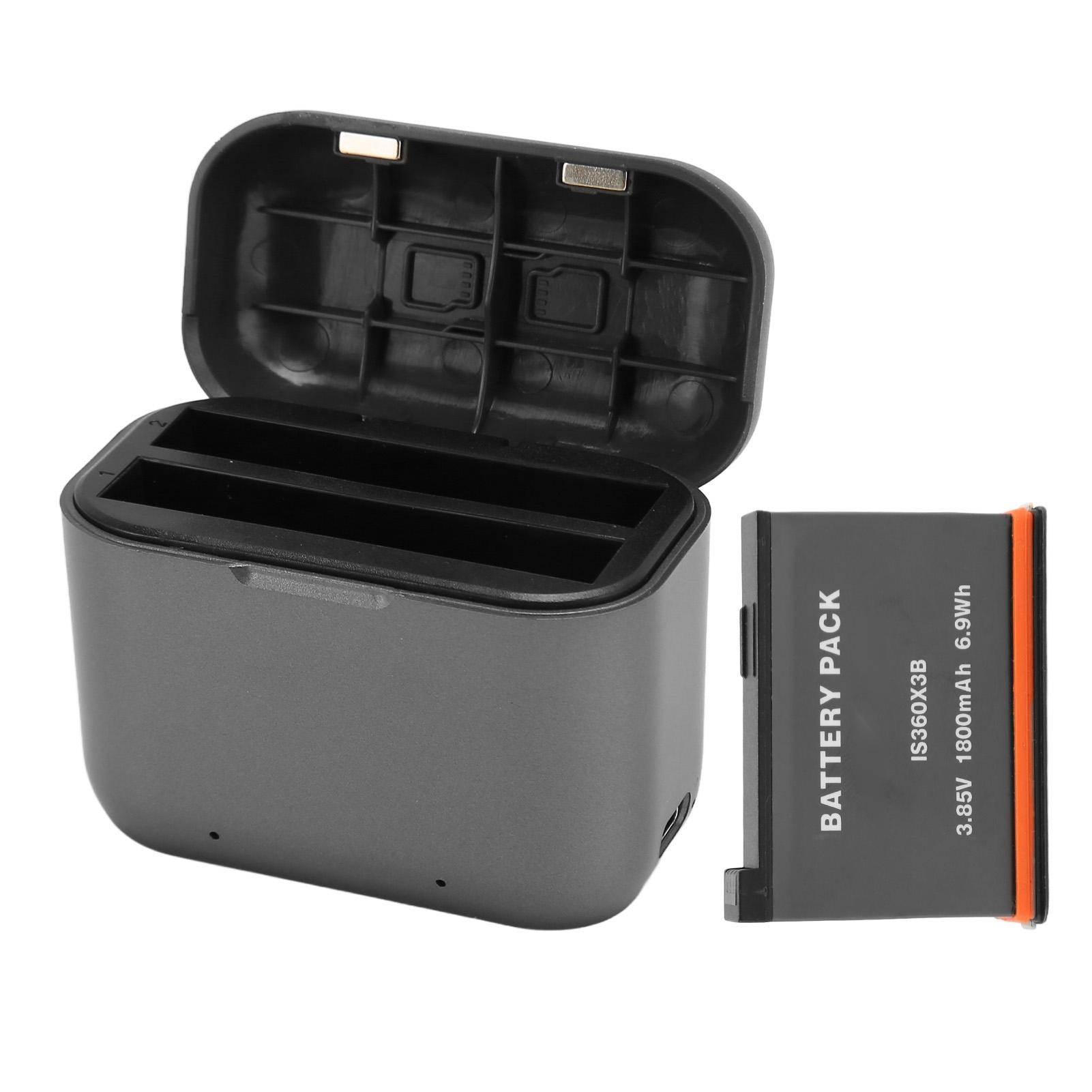 

2-канальное зарядное устройство для аккумулятора камеры, быстрая зарядка со сменным аккумулятором для экшн-камеры емкостью 1800 мАч