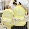 Schoolbag New Campus School Bag Female Korean ins Simple Plaid Backpack High School Student Large Capacity Travel Backpack