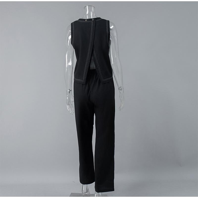 Cotton Linen Vest Pants Set Women's Outfit Solid Color Wide Leg Long Pants Sleeveless Top Casual Suit 2025 Spring Summer New Pant Sets