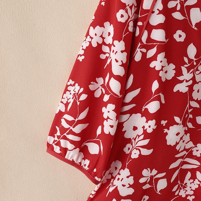 ZANZEA Dámská ležérní květinová halenka s kulatým výstřihem a 3/4 rukávem