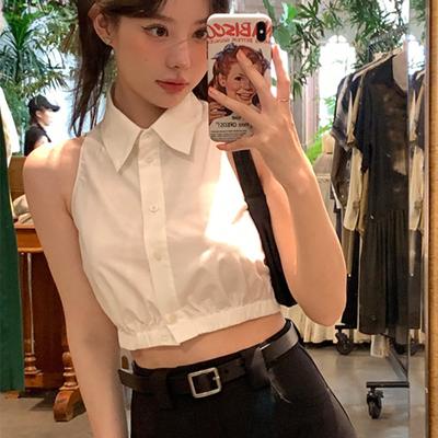 Πουκάμισα Γυναικεία Καθημερινά Σέξι Streetwear Γυναικεία Καλοκαιρινά Απλά Νέα Δημοφιλή Γιακάς που Γυρίζει Κορεατικό Στυλ Κοντά Τοπ Που Ταιριάζουν Με Όλα Καυτά Γλυκά