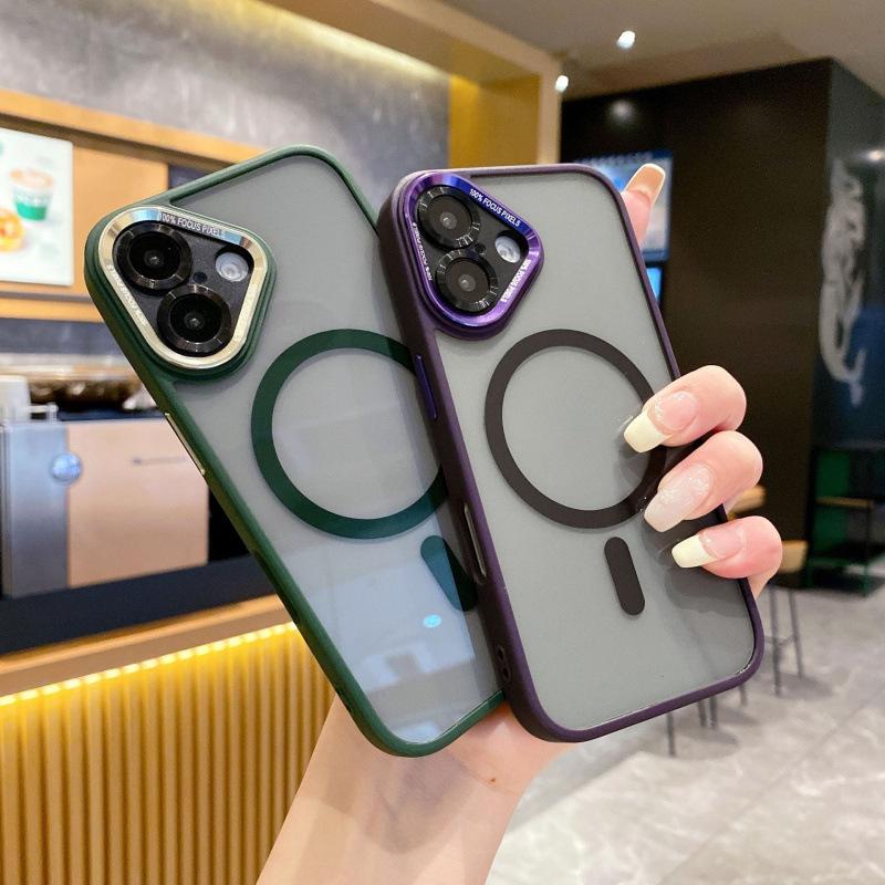 Dotyczy obudowy na telefon komórkowy iPhone16PRO Hawkeye metalowa soczewka magnetyczne przyciąganie Skóra Apple 15 czarny tył 143 twarda obudowa