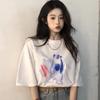 Women's Summer Drop Shoulder Loose T-Shirt, Korean-Style Short-Sleeve Stylish Top, Comfortable and Breathable