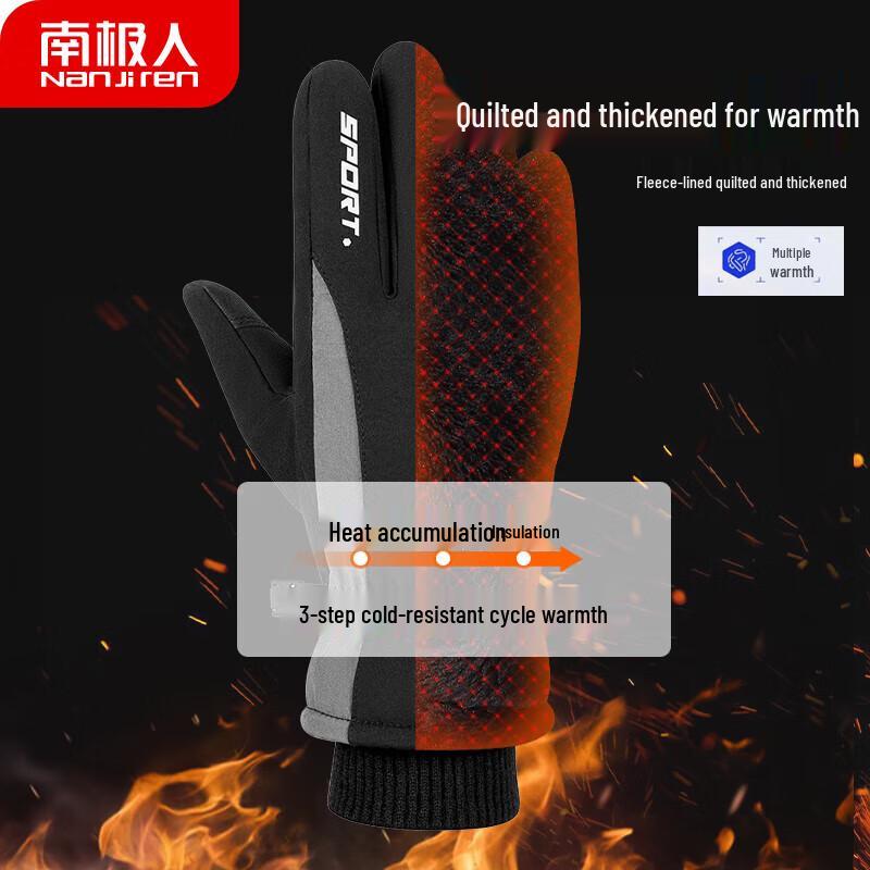 Nanjiren Men's Winter Cycling Touchscreen Gloves