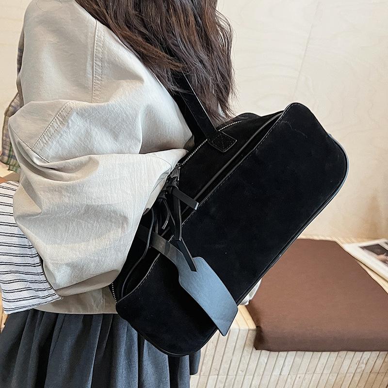 Retro fashion simple niche women tote bag trendy temperament shoulder underarm bag popular handbag