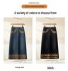25 Spring/Autumn Women's High-Waist Denim Skirt with Colorful Embroidered Edge and Slit