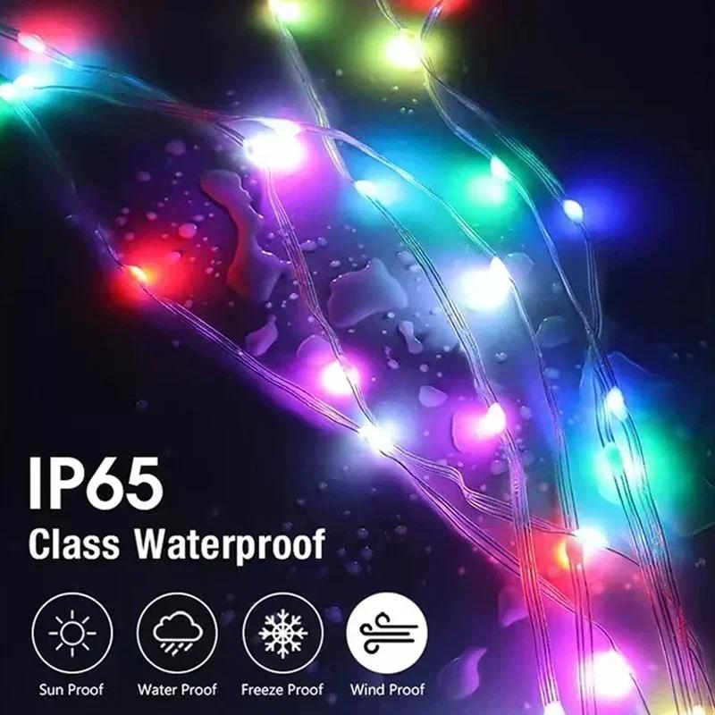 Smart LED String Light Bluetooth APP Control USB RGB Fairy Lights Waterproof Music Sync Dream Color Light Party Room DIY Decor