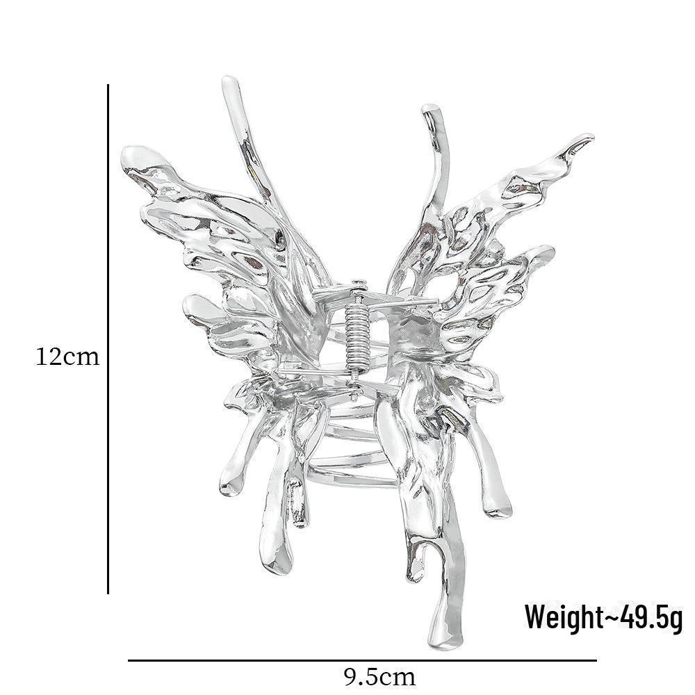 

Модная плиссированная заколка-бабочка из жидкого металла: Стильный и уникальный аксессуар для волос для женщин Large