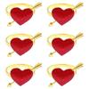 6 Stück Elegante Herz-Serviettenhalter Herz-Serviettenringe mit Pfeilen für Hochzeiten, Jubiläen und Partys