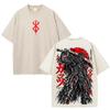 Guts Berserk Manga T-shirt Grafica Harajuku Vintage Lavata Oversize Streetwear Uomo Donna Manica Corta 100% Cotone Maglietta Top