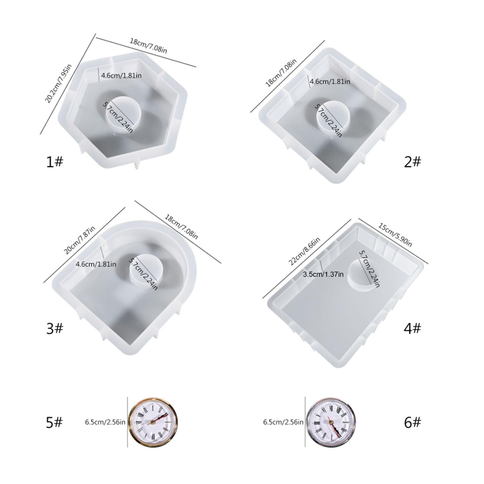 Oval Rectangular Hexagonal Square Resin Mold Clock Pendulum Silicone Mold for Resin Casting Desktop Home Decoration
