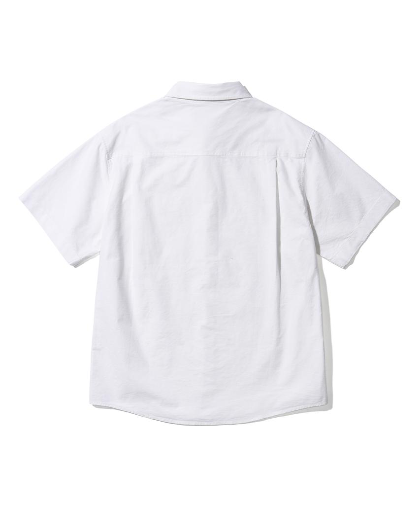 AECA Aeca Chambray Oxford Half Shirt-White