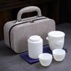 Ceramic Express Cup, Vegetarian Suet Jade Porcelain, Portable Travel Tea Set, Business Mid-Autumn Festival Gifts