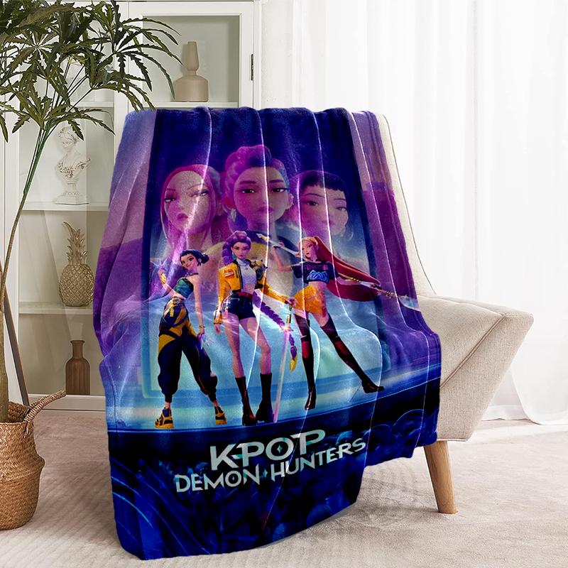 KPop Dämonenjäger Print Decke - Weich & Bequem, für Schlafzimmer, Reisen, Sofa, Heimdekoration - Geburtstags-Weihnachtsgeschenk für Freund