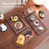 Black Walnut Wood Tray Rectangular Household Tea Tray Fruit Plate High Value Wood Dinner Plate