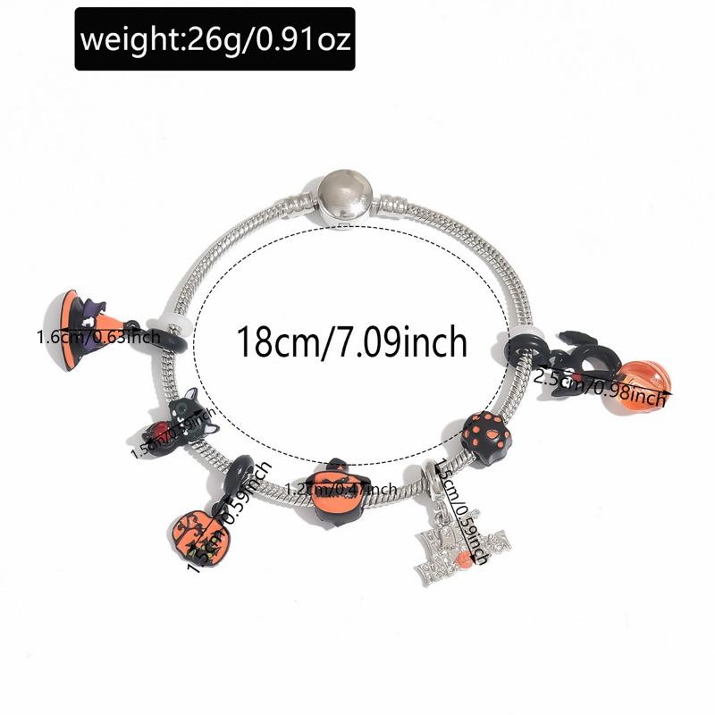 Halloween pumpkin bracelets, ornaments, jewelry, women's castle dripping oil personalized metal bracelets