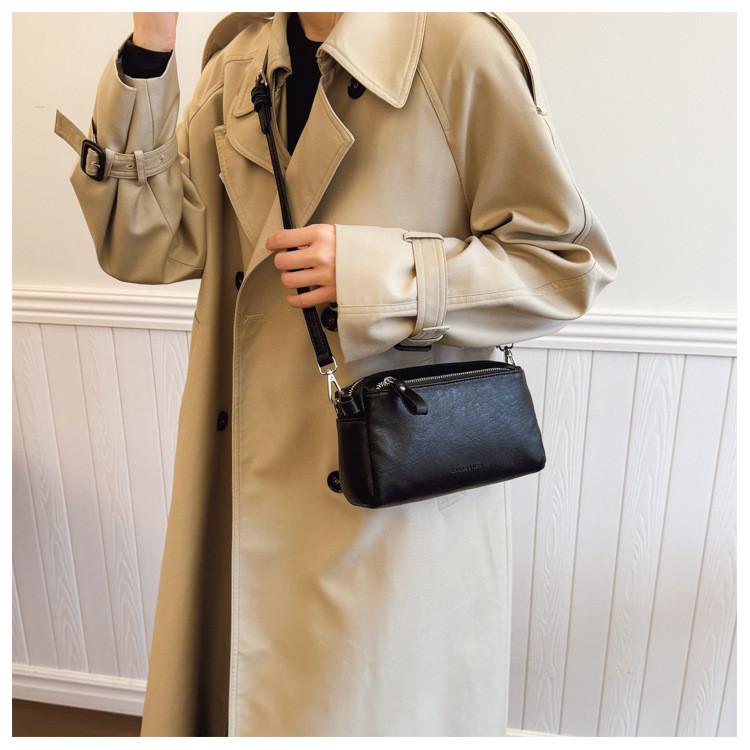 IELGY Retro Texture Autumn Winter Small Square Bag All-Match Commuter Shoulder Messenger Bag