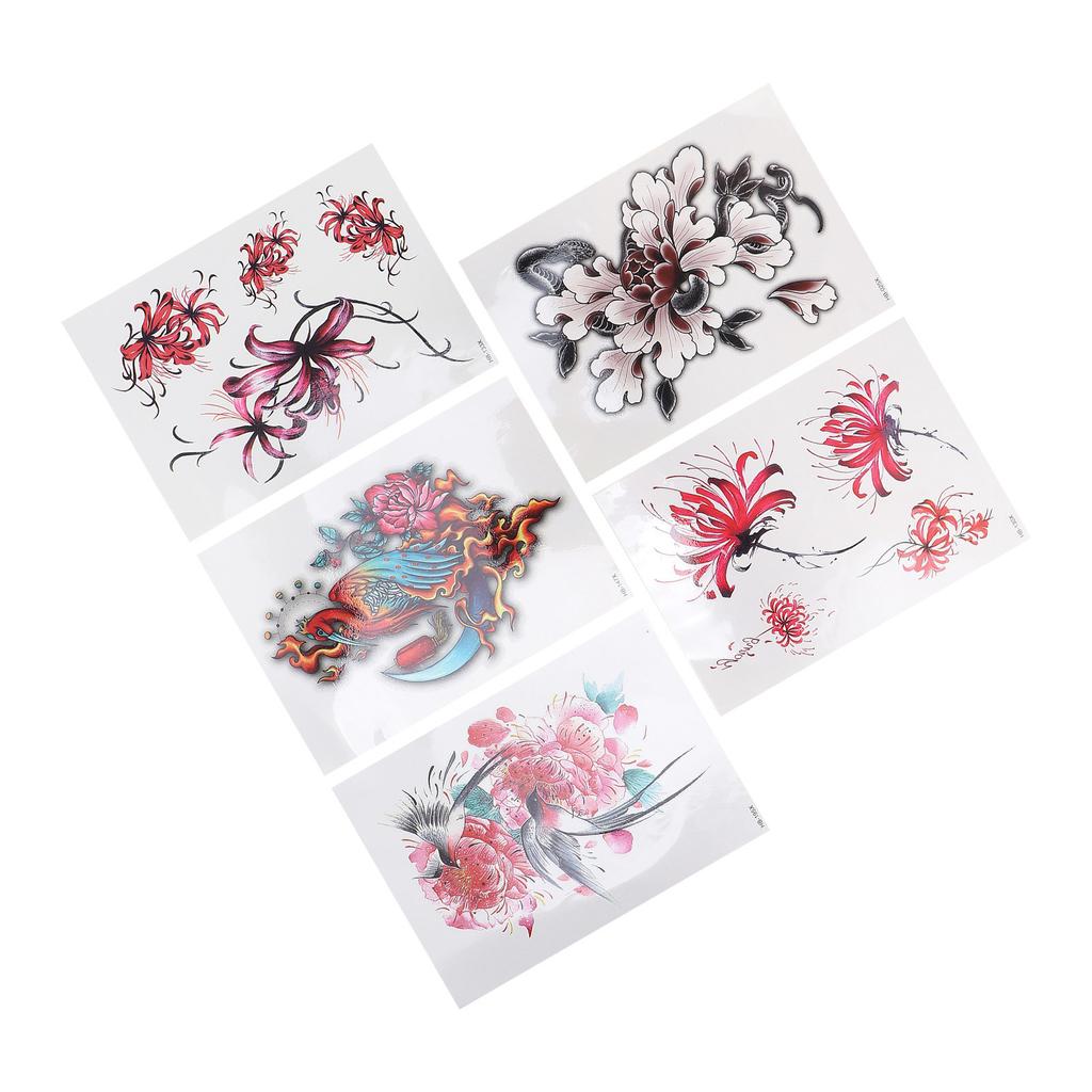 Women Flower Pattern Waterproof Tattoo Sticker Arm Back Exquisite Temporary Tattoo Sticker