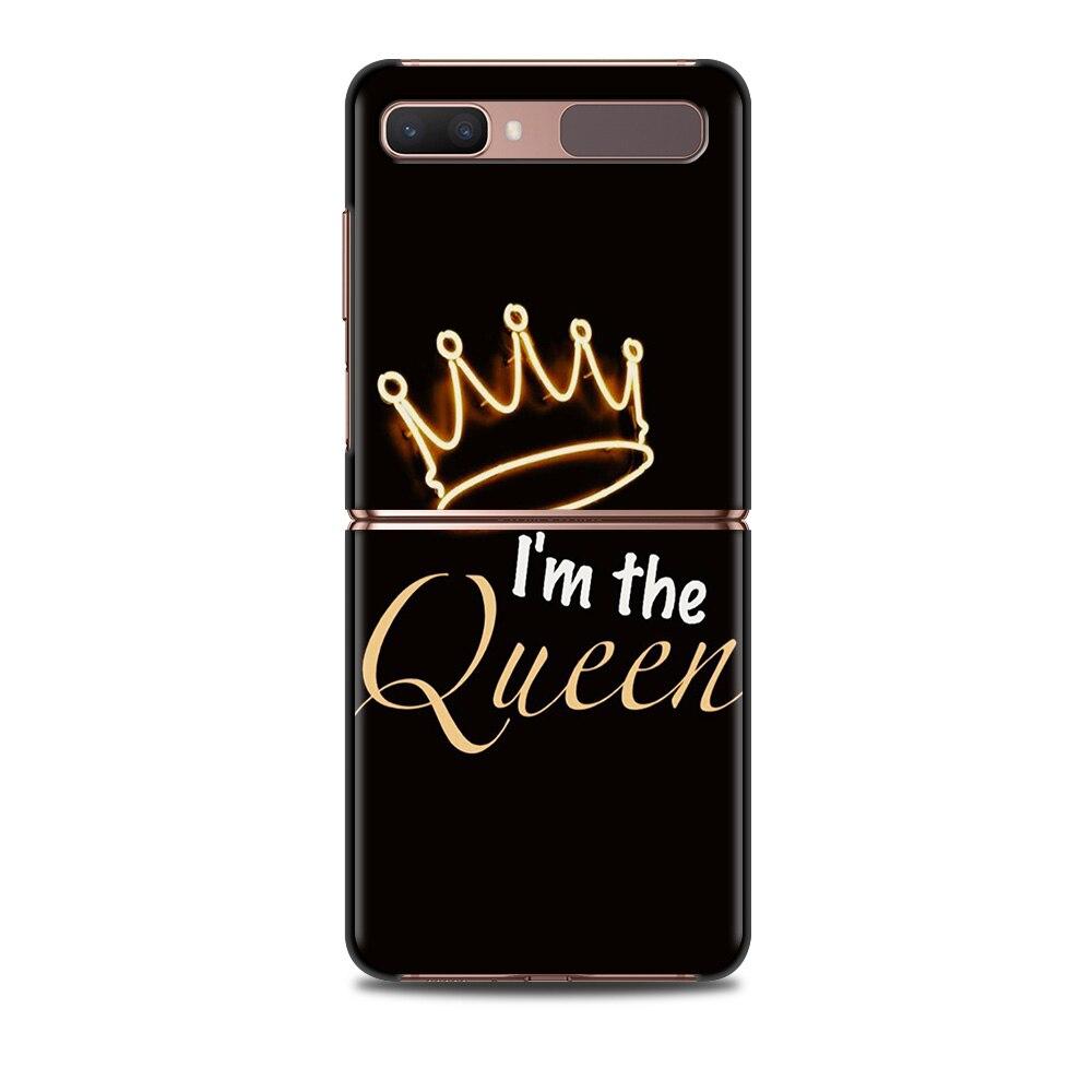 Etui Na Telefon Zflip4 Dla Samsung Z Flip3 5G z flip 3 5G zFlip Pokrowiec Muszla Na Telefon Komórkowy Caso Telefon Komórkowy Fundas Mama Królowa Księżniczka