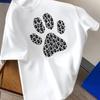 Funny Dog Paw T Shirt Cute Puppy Paw Graphic Tee Harajuku Streetwear Top Casual Loose Fit Unisex Summer Short Sleeve Tshirt