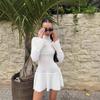 French Temperament Elegant Solid Color Slim Knitted Dress European and American New Solid Color A Word Short Skirt Women