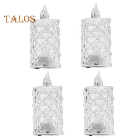 Lumânări de cristal fără flacără, 4 buc. Lumânări cu LED Lumânări intermitente, care funcționează cu baterii, Lumânări false pentru nunți, decorațiuni interioare