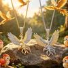 Daixi Two-tone Hip Hop Zircon Phoenix Pendant Necklace