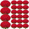 Artificial Flowers, 500 Pcs Real Looking Red Foam Fake Roses Bulk, Faux Red Bridal Shower with Stems for DIY Wedding Bouquets