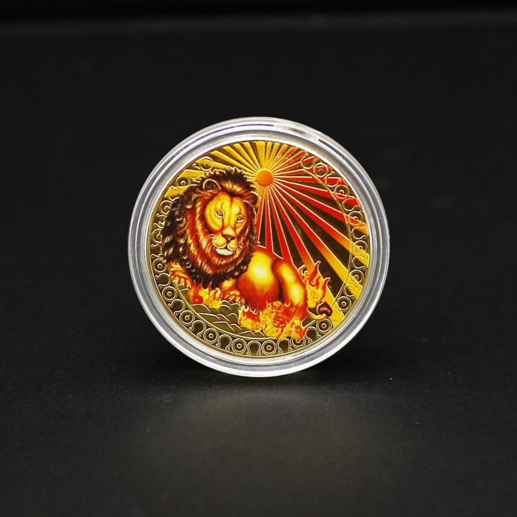 12 Signs Commemorative Medals Gold-Tone 12 Signs Collectible Wishing Commemorative